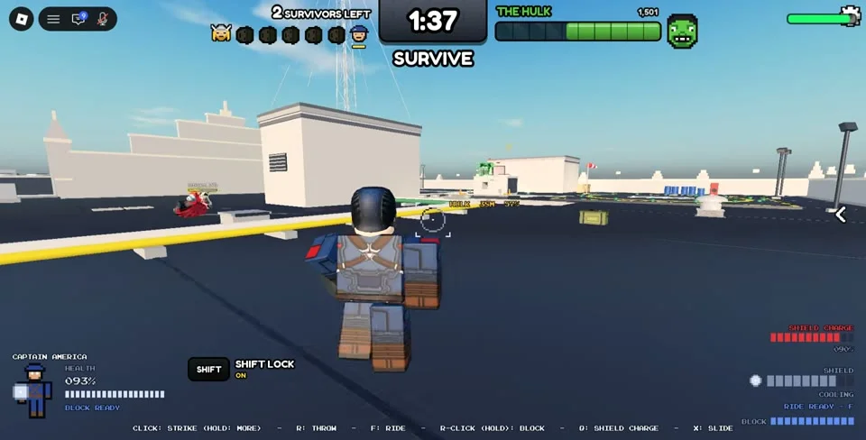 Rooftop structures, open lanes and the helipad in the reviewed map.